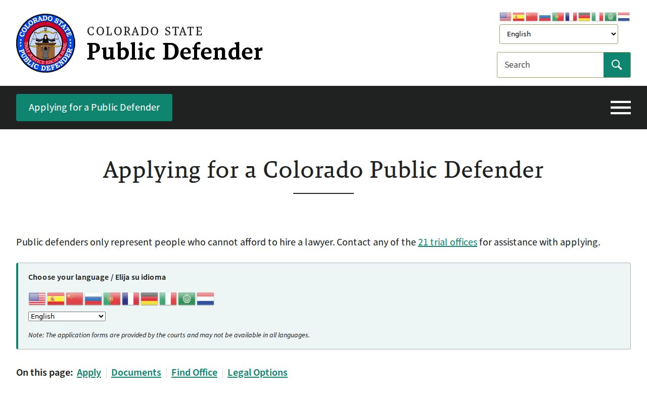Dolores County arrest records and court charges public defender application instructions