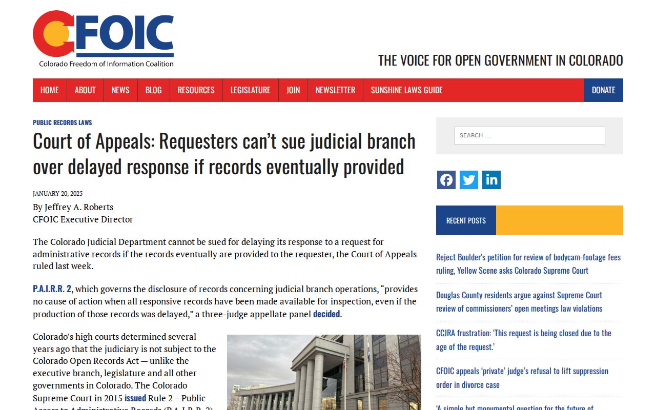 Dolores County court records judicial branch public records litigation context