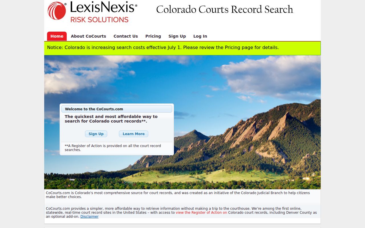 Dolores County court records CoCourts paid records portal