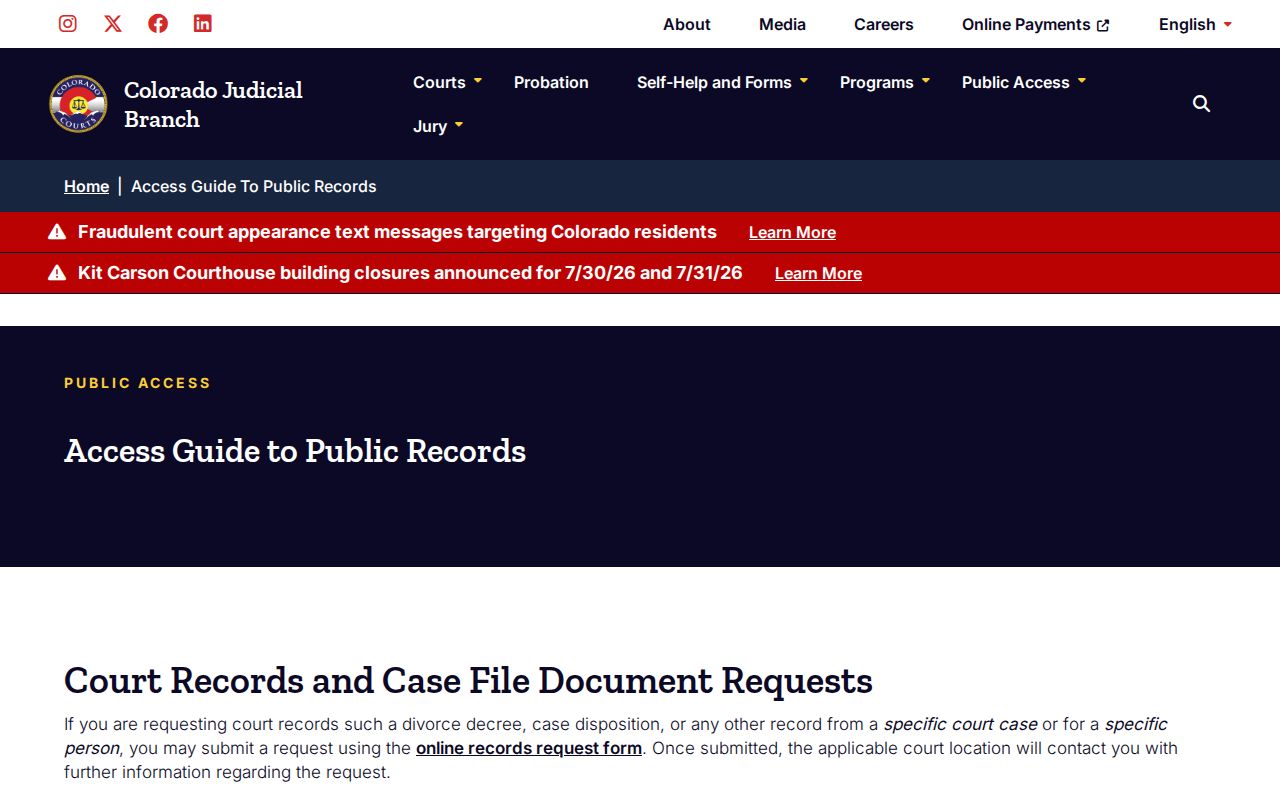 Dolores County court records public access guide