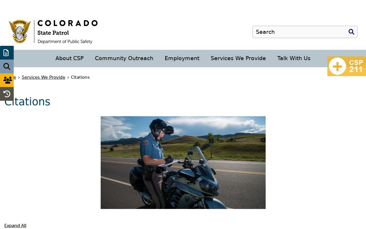Dolores County traffic citation records and Colorado State Patrol citation information page